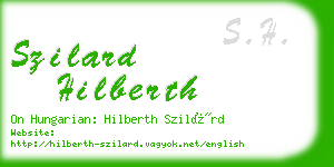 szilard hilberth business card